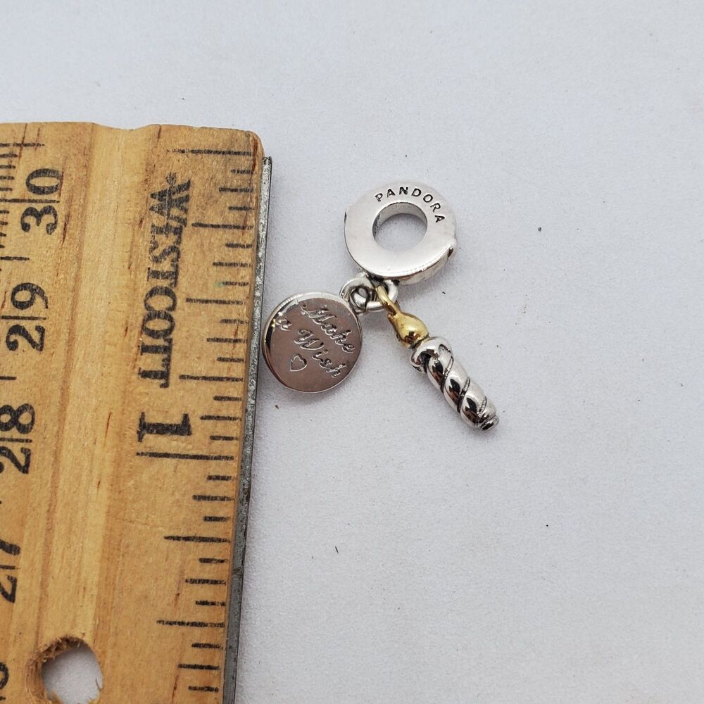 Retired Pandora Sterling Silver Make and Wish Candle Charm 925 ALE